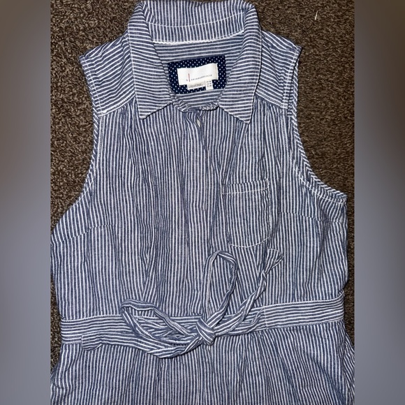 Anthropologie Blue Striped Jumpsuit - Picture 3 of 8